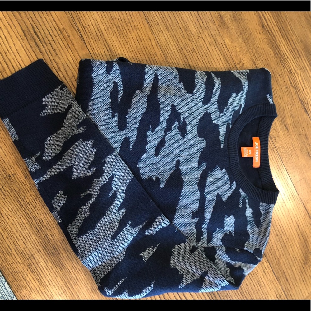 Joe Fresh navy & silver camo sweater